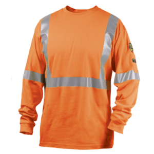 Revco Black Stallion 7 oz Flame-Resistant Cotton Long Sleeve T-Shirt w/ Silver Reflective Tape - NFPA 2112, NFPA 70E (Orange) #TF2511-OR