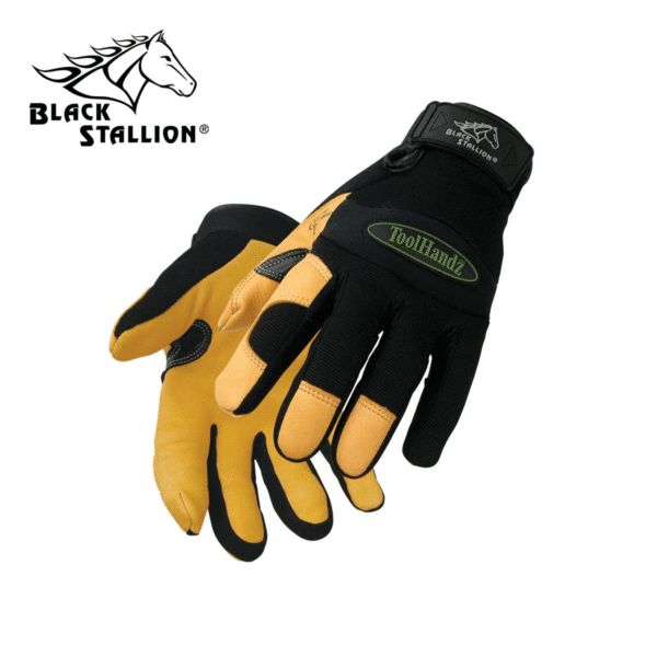Revco Black Stallion Action Spandex With Grain Deerskin Ergonomic Gloves #99DEER - Image 1
