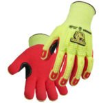 Black Stallion A6 Cut Resistant And Impact Sandy Nitrile Coated Hi-Vis Hppe Blend Glove