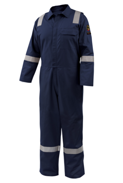 Black Stallion AR/FR Cotton Coverall with Reflective FR Tape, Navy CF2118-NV_68e2ebc068830.png Black Stallion AR/FR Cotton Coverall with Reflective FR Tape, Navy CF2118-NV - Image 1