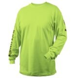 Black Stallion FR Cotton Knit Long-Sleeve T-Shirt Safety Lime #TF2510LM - Image 3