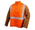 Black Stallion Orange FR Cotton & Cowhide Hybrid™ Jacket, Reflectives - 30" #JH1012-OR - Image 6