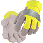 Black Stallion Shoulder Split Cowhide Hi-Vis Work Glove #5B-LIM - Image 3