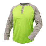 Revco Black Stallion 7 Oz Flame-Resistant Cotton Henry Style T-Shirt - NFPA 2112, NFPA 70E (Lime/Gray) #TF2520-GL - Image 2