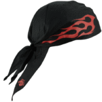 Revco Black Stallion BSX® Cotton Doo Rag, Red Flame & Logo #BC5D - Image 2