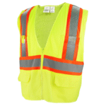 Revco Black Stallion Mesh Shoulders/Solid Bottom Safety Vest w/ Reflectives (Lime/Orange) #SVY220 - Image 2