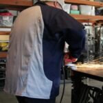 Revco Black Stallion ToolHandz Stretch-back FR Cotton Welding Jacket, 32" Length (Navy-Gray) #JF1625-NG - Image 5